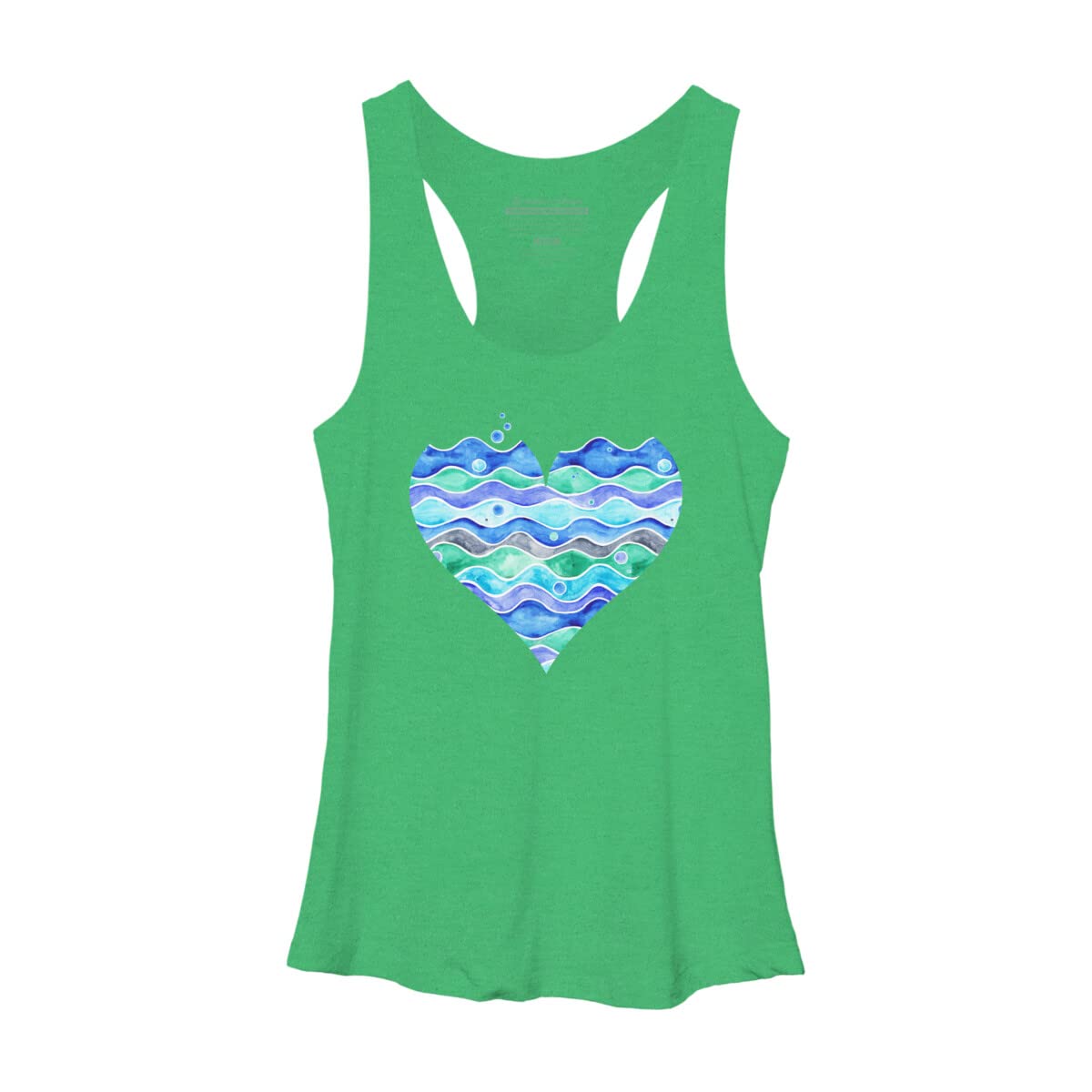 Design By Humans Women's A Sea of Love White Racerback Tank Top - Soft Breathable Summer Casual Wear for Beach, Gym & Everyday Outfits