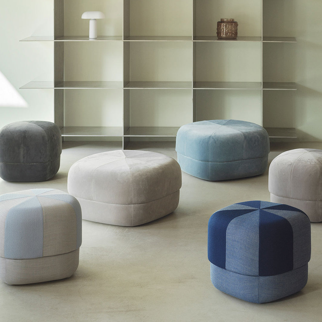 Legal Circus Pouf Duo Ottomans by Normann Copenhagen - Stylish Seating for Living Room, Lounge, or Bedroom Decor