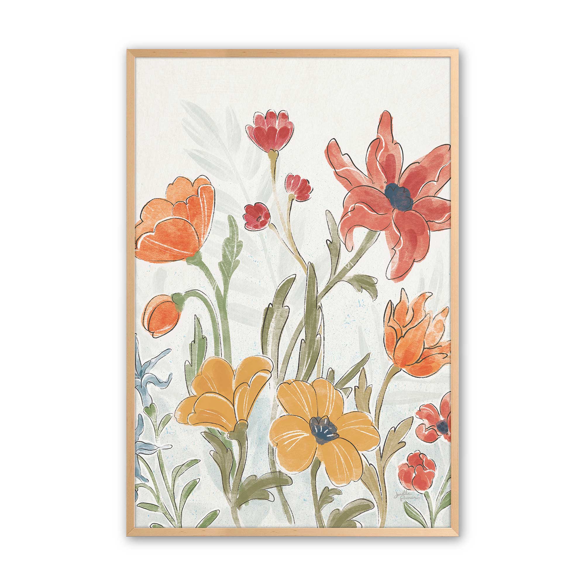 Garden Melody in Bloom II Floral Wall Art Print - Perfect for Living Room, Bedroom & Home Decor