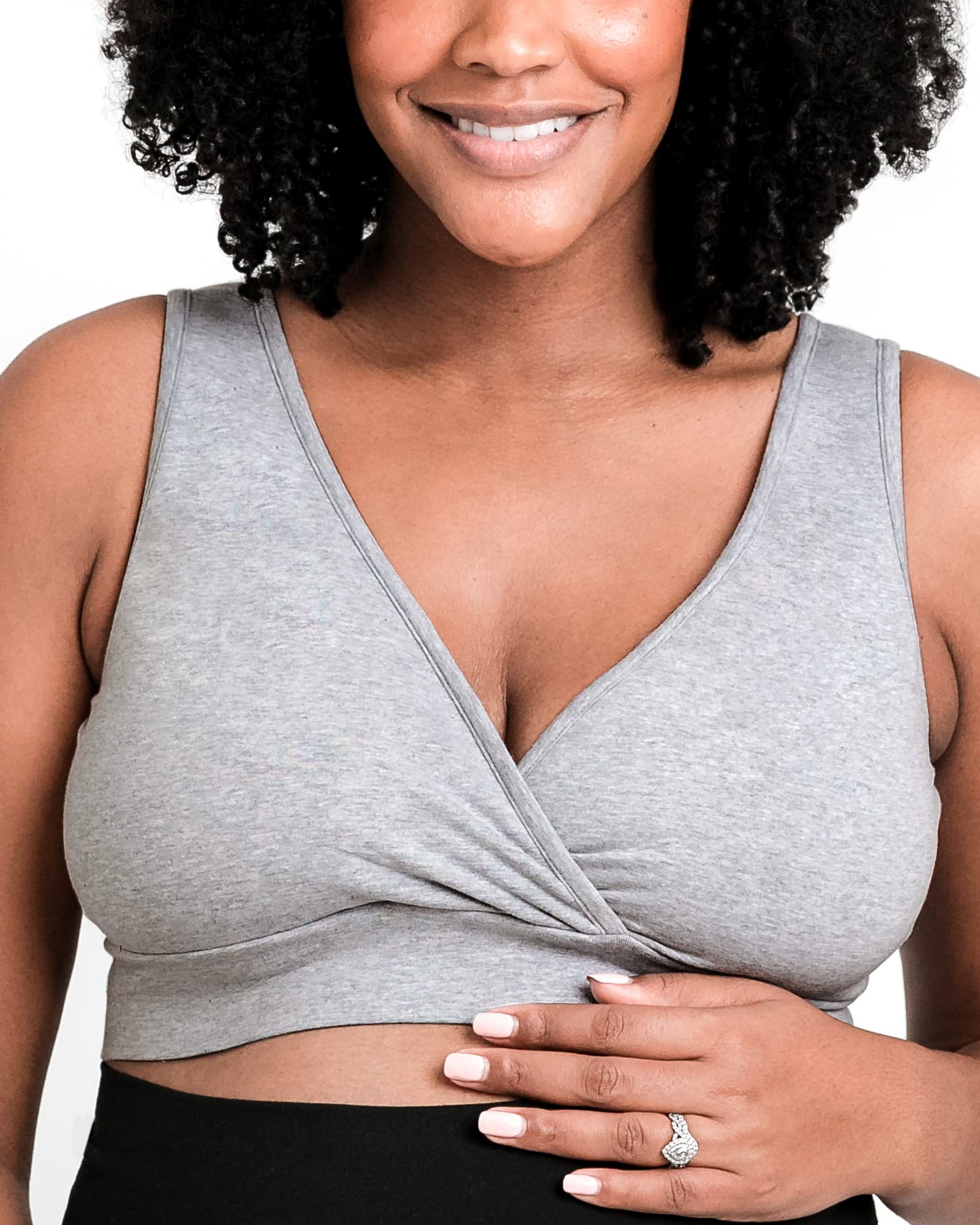 Kindred Bravely Organic Cotton Maternity & Nursing Sleep Bra - Wireless Comfort for Pregnant & Breastfeeding Women | Perfect for Nighttime Nursing & Relaxation