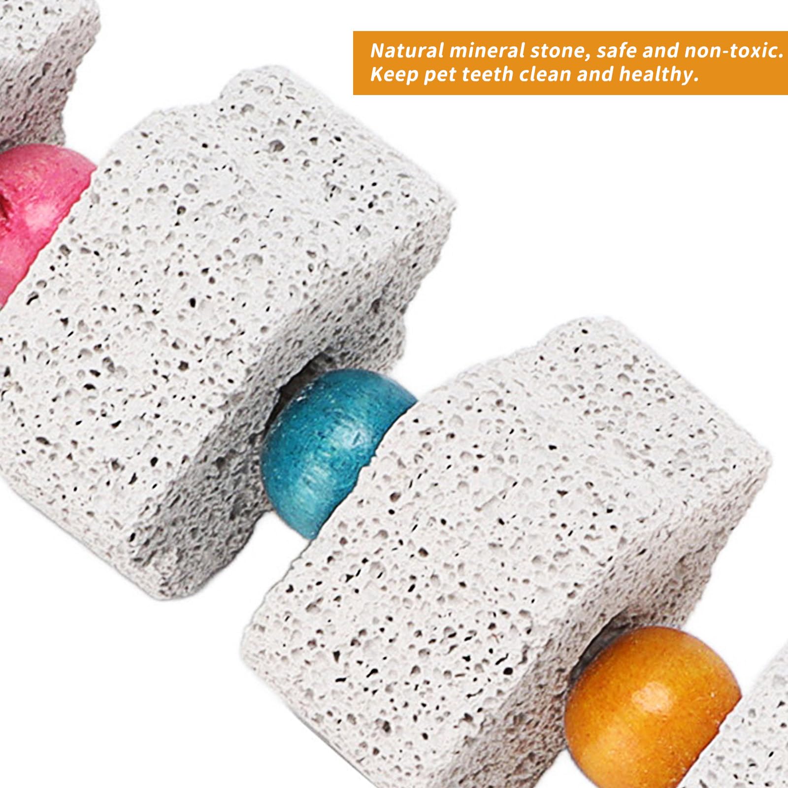 Petyoung Parrot Chewing Toy - Teeth Grinding & Beak Trim Stone for African Greys, Conures, Eclectus - Safe for Budgies, Parakeets, Cockatiels, Hamsters, Chinchillas & Rabbits - Perfect for Cage Play & Dental Health