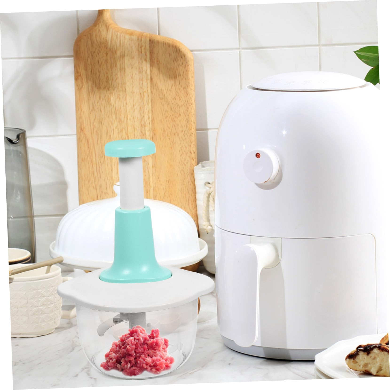 Stainless Steel Onion Vegetable Meat Mincer - Manual Food Chopper & Cutter for Safe Home Cooking - Perfect for Salsa, Burgers, and Meal Prep (Random Color)