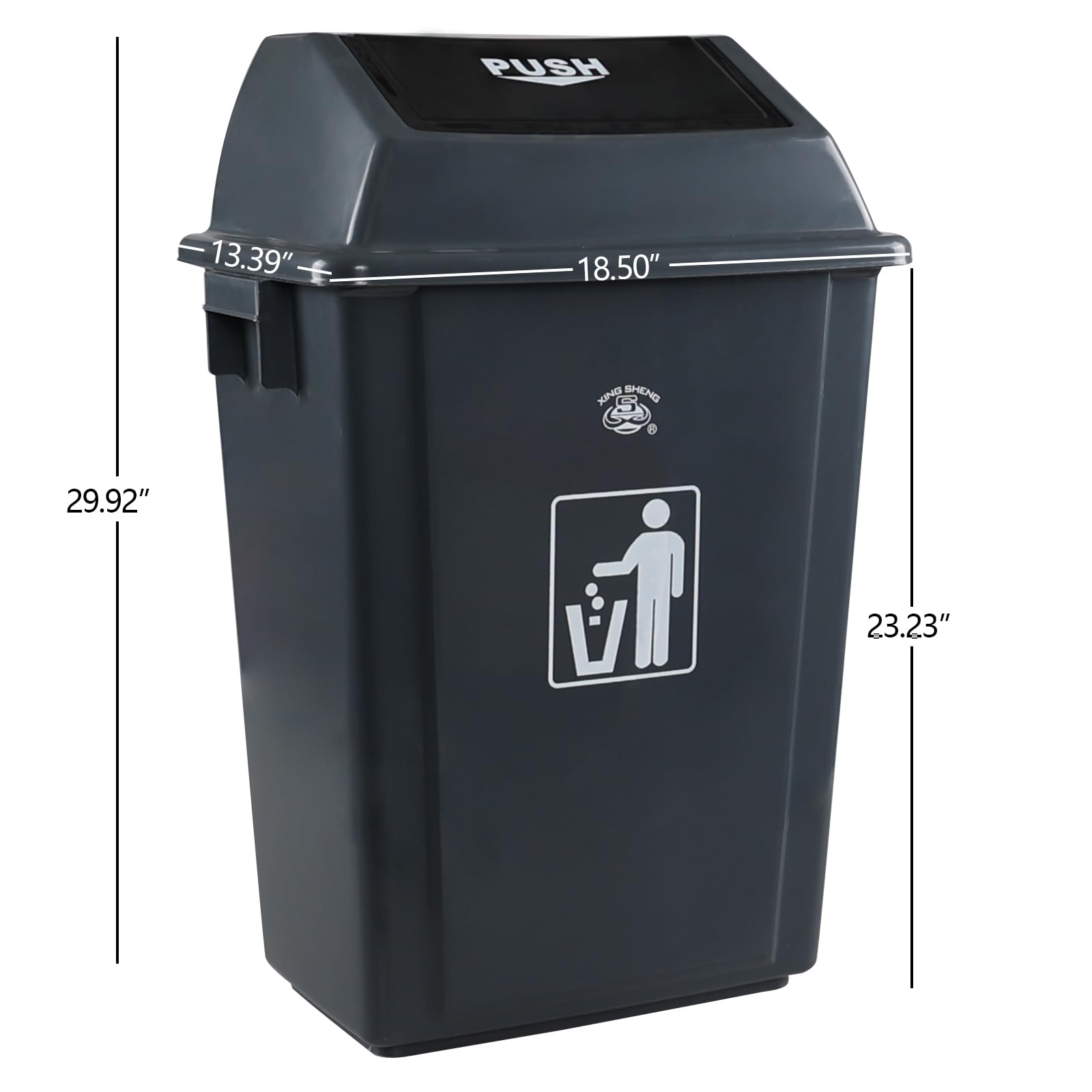 4-Pack 18 Gallon Large Commercial Trash Cans with Lids - Heavy-Duty Plastic Kitchen Waste Bins & Outdoor Garbage Cans (30