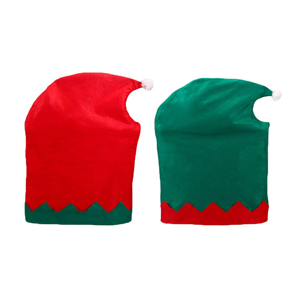 BESPORTBLE 4-Piece Christmas Dining Chair Covers Set - Santa Hat Design, Green Kitchen Chair Slipcovers for Holiday Decor (Perfect for Christmas Parties, Dining Room & Kitchen Decorations)