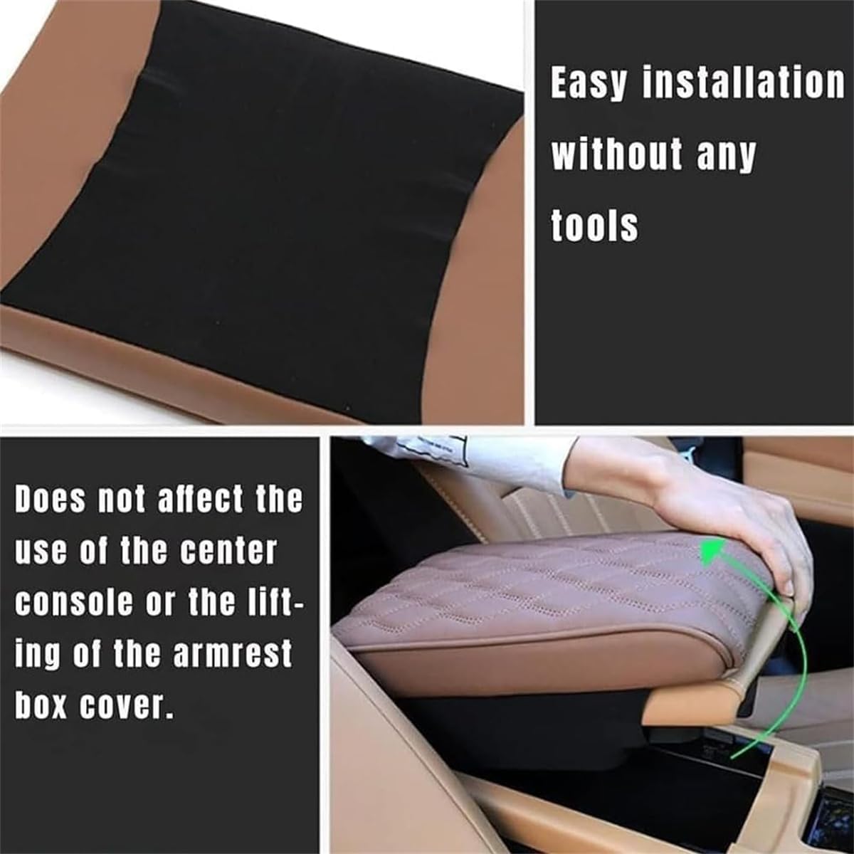 Universal Memory Foam Car Armrest Box Pad - Soft Sponge Cushion Cover for Comfort & Support - Perfect for Long Drives, Road Trips & Daily Commutes