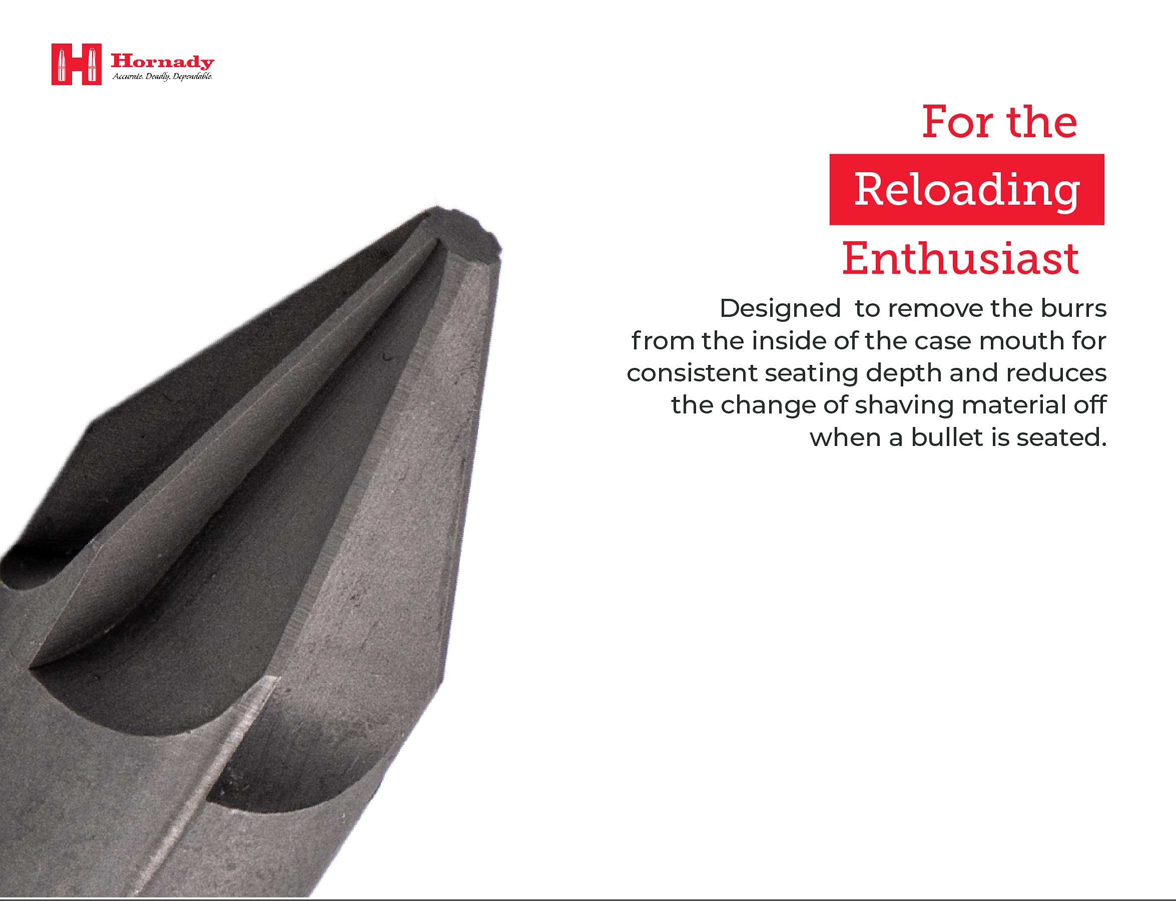 Hornady 050170 Large Caliber Inside Chamfer Tool - 8-32 Threaded Case Prep Reloading Tool for Removing Burrs from Case Mouths & Ensuring Accurate Bullet Seating - Perfect for Reloading Rifle & Pistol Cartridges at Home or Range