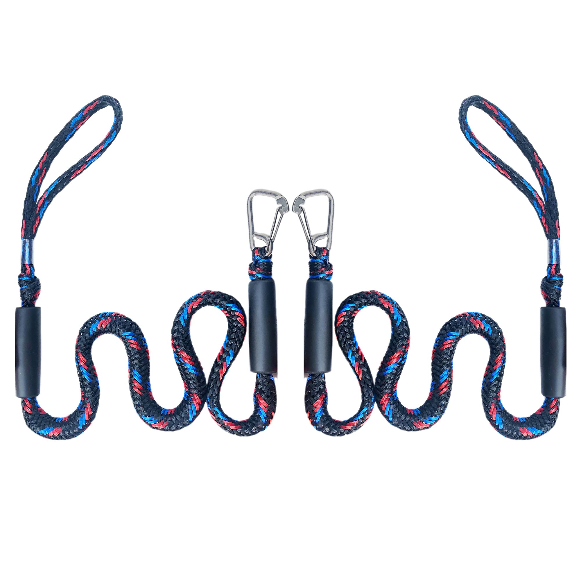 Perixir 2-Pack Heavy Duty Boat Docking Ropes with Stainless Steel Clips - Marine Grade Mooring Lines for Jet Ski, Pontoon Boats & Watercraft Accessories - Perfect for Dock Tie-Downs, Marina Mooring & Water Sports Safety