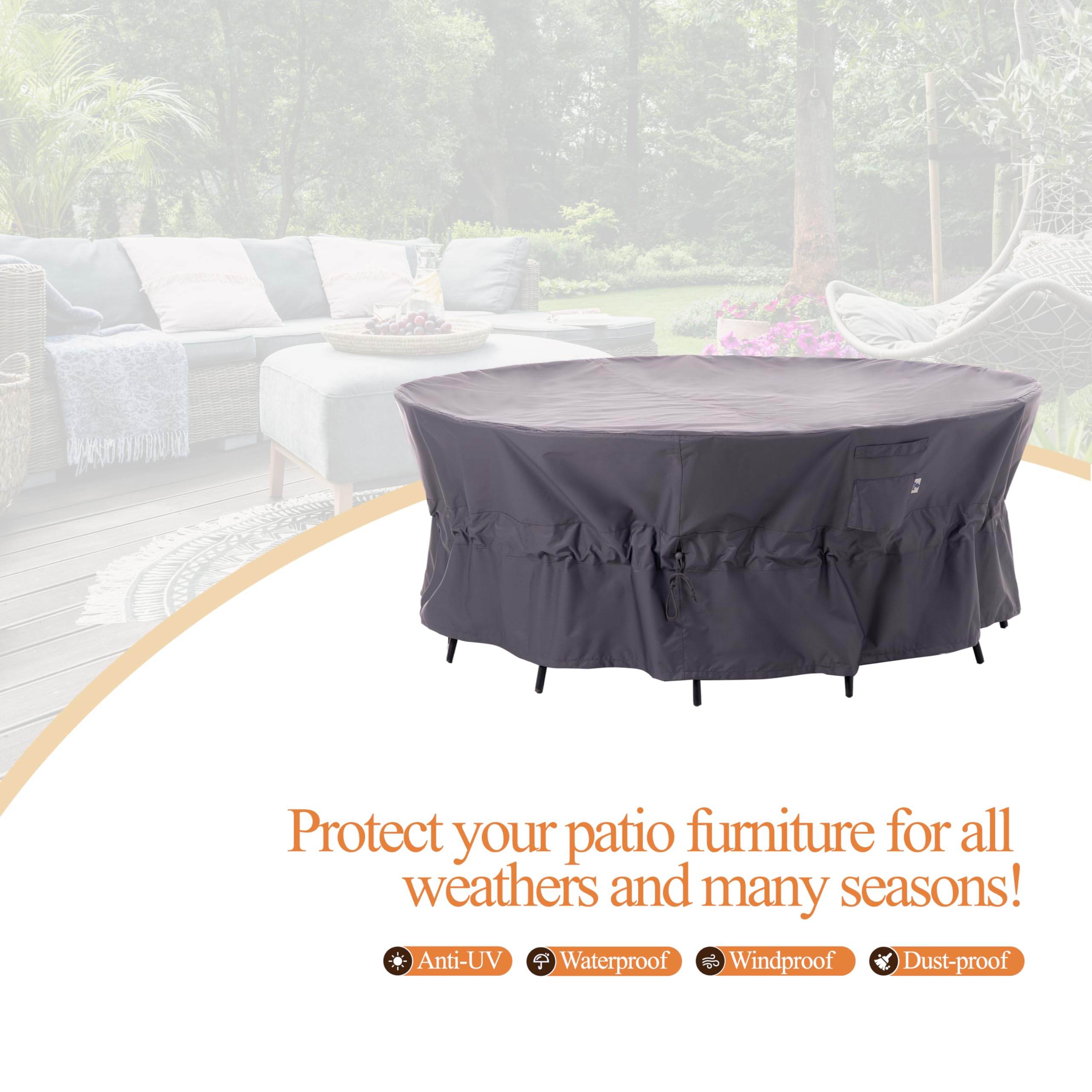 Large Ripstop Patio Furniture Cover 110
