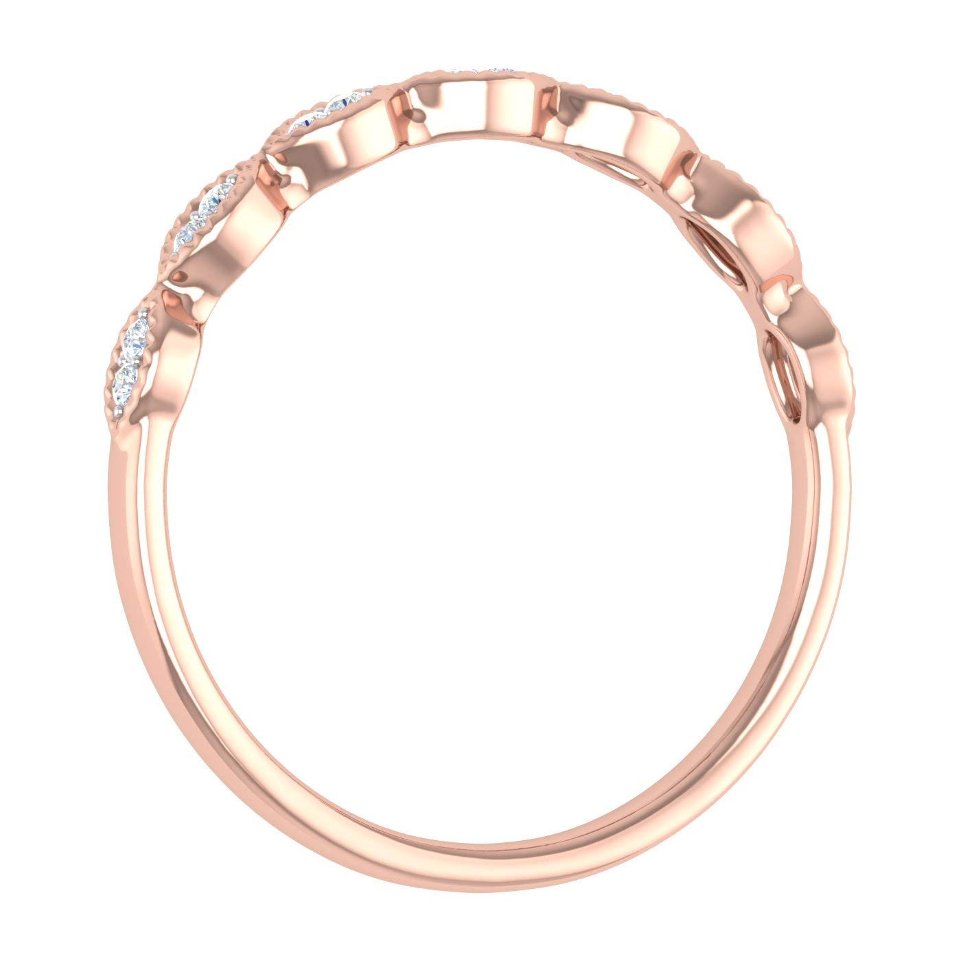 0.04 Carat Diamond Anniversary Wedding Band Ring - 10K Solid Gold for Women - Perfect Gift for Wife, Engagement, Valentine's Day & Special Occasions