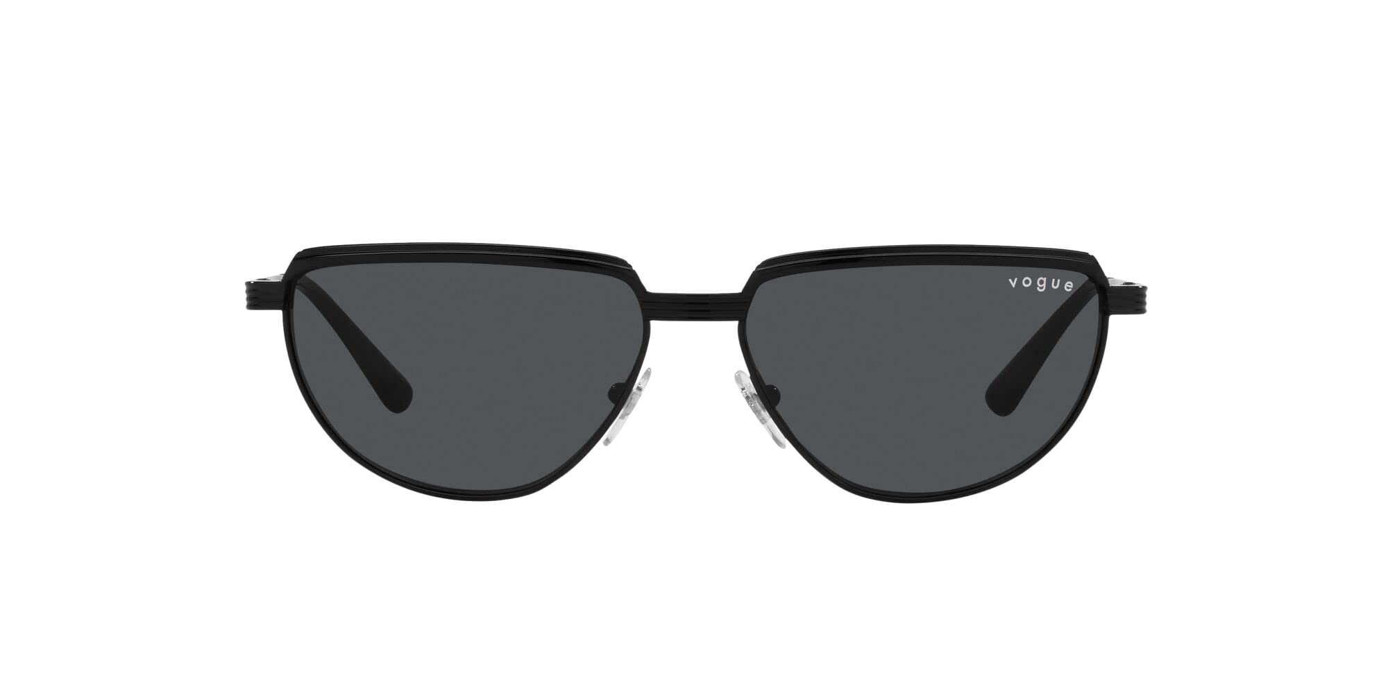 Vogue Women's Fashion Sunglasses with Silver/Gold Frame & Dark Blue Lenses (56MM) - UV Protection, Stylish Accessory for Beach, Driving & Outdoor Activities