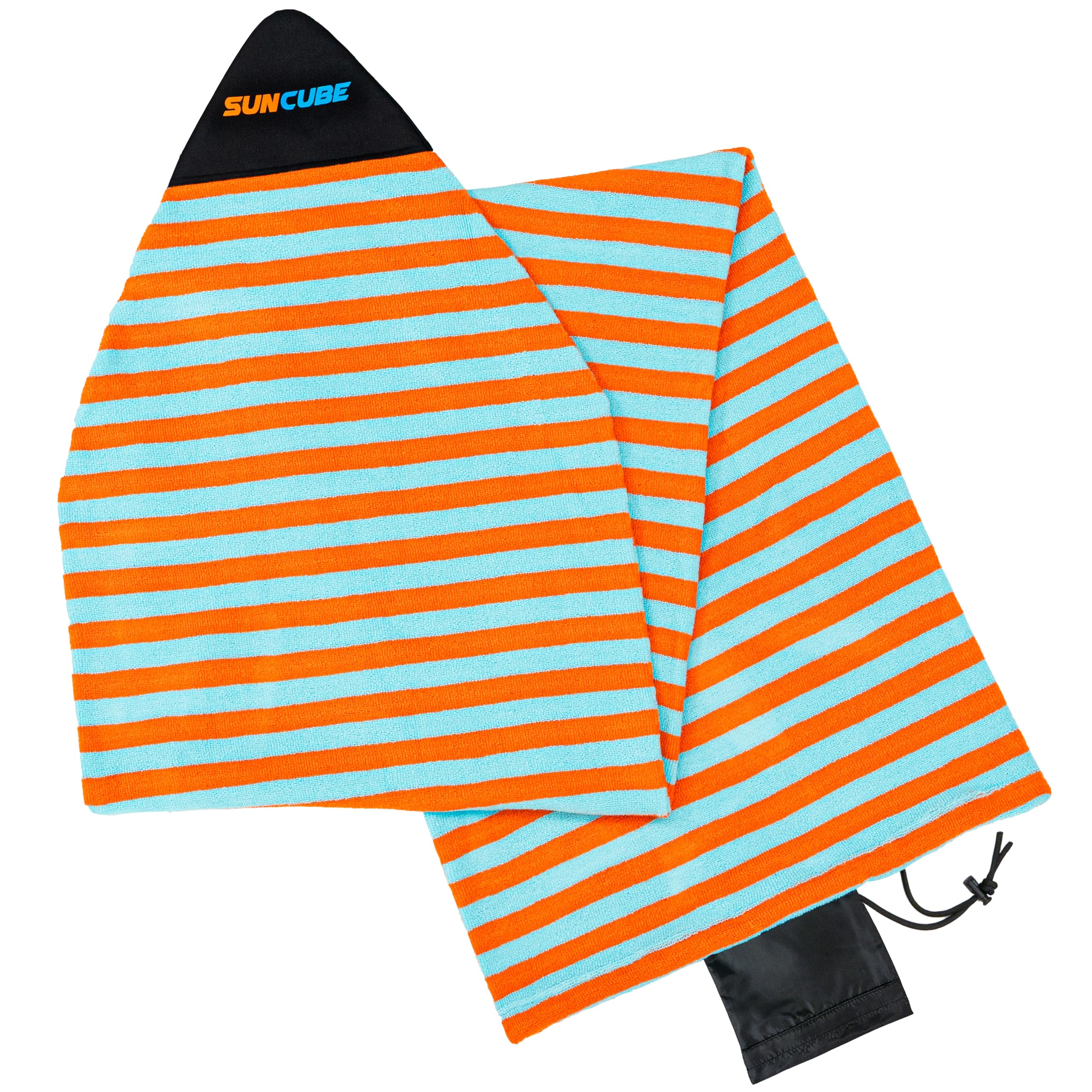 **SUN CUBE Surfboard Sock Cover - Stretchy Protective Bag for Longboard, Hybrid & Shortboard - Ideal for Travel, Storage & Board Protection**