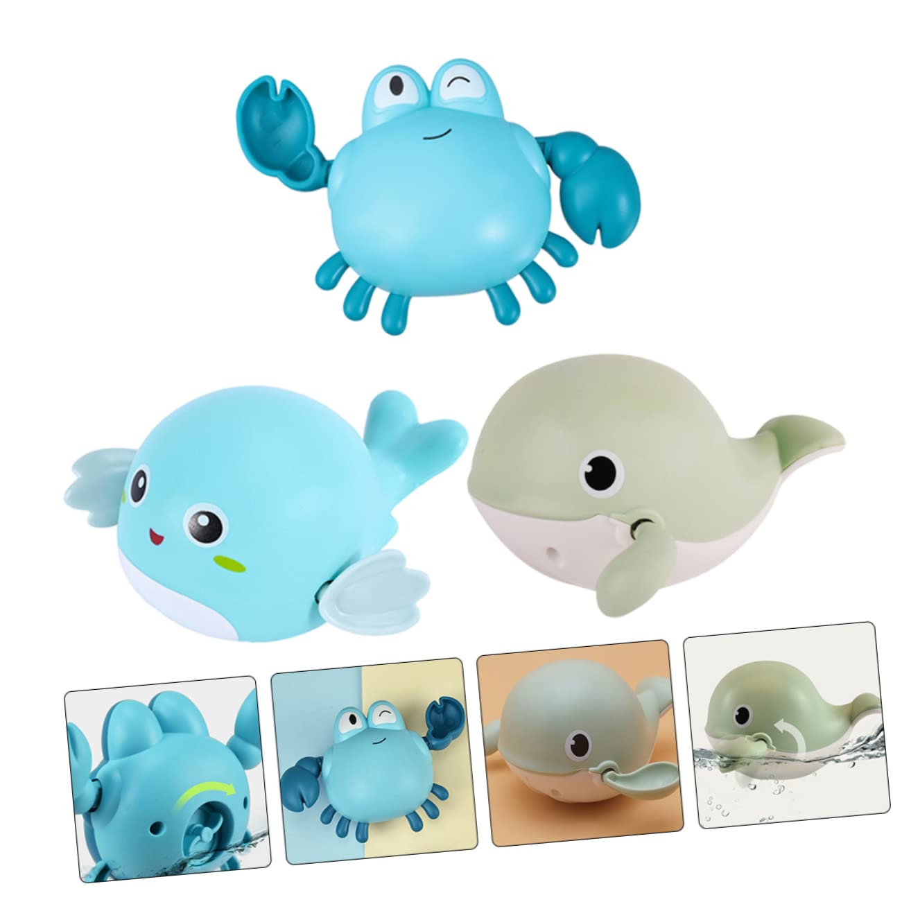 DRESSOOS 3-Piece Fun Bath Toys for Kids - Durable Bathtub Play Set for Toddlers & Children - Perfect for Bath Time Fun, Sensory Play & Water Learning Activities