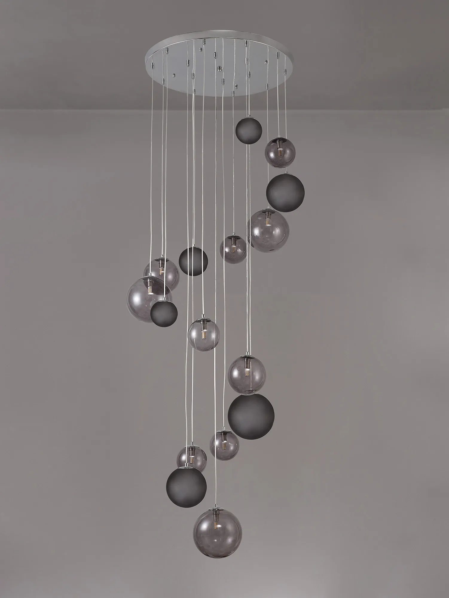 60cm Austin Glass Pendant Light with 16 G9 Bulbs - Modern Hanging Fixture for Kitchen Island, Dining Room, and Living Room Lighting