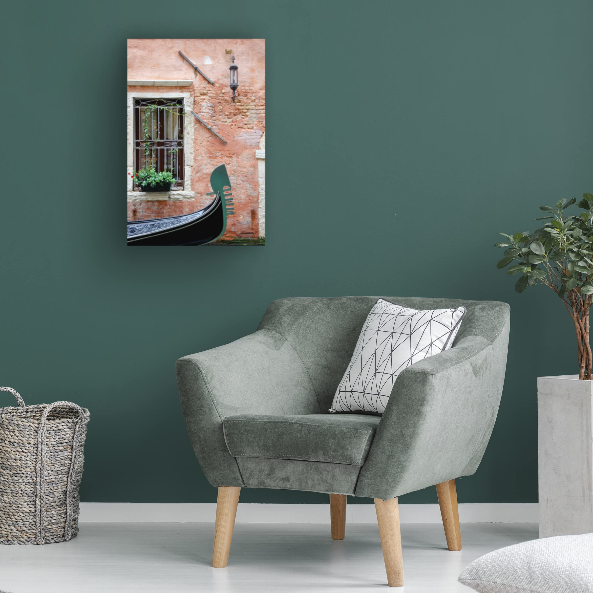 Laura DeNardo 'Passing Gondola' Canvas Wall Art Print - Venice Landscape Painting for Living Room, Bedroom & Office Decor