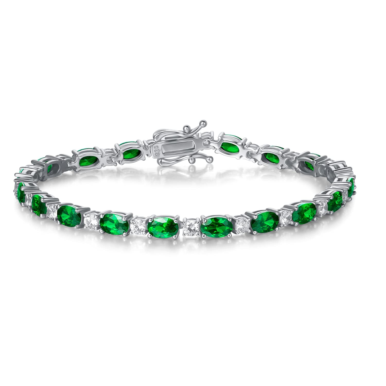 FANCIME Sterling Silver Birthstone Tennis Bracelet - Dainty Charm Bracelet for Women & Mom, 7