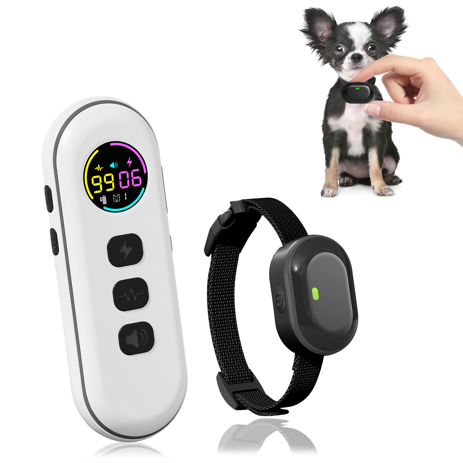 Ultra-Small Dog Shock Collar for Small & Medium Dogs 5-15lbs - 1300ft Remote Training Collar with 198-Level Control, Waterproof & Rechargeable - Perfect for Obedience Training, Bark Control & Behavior Correction (Black)