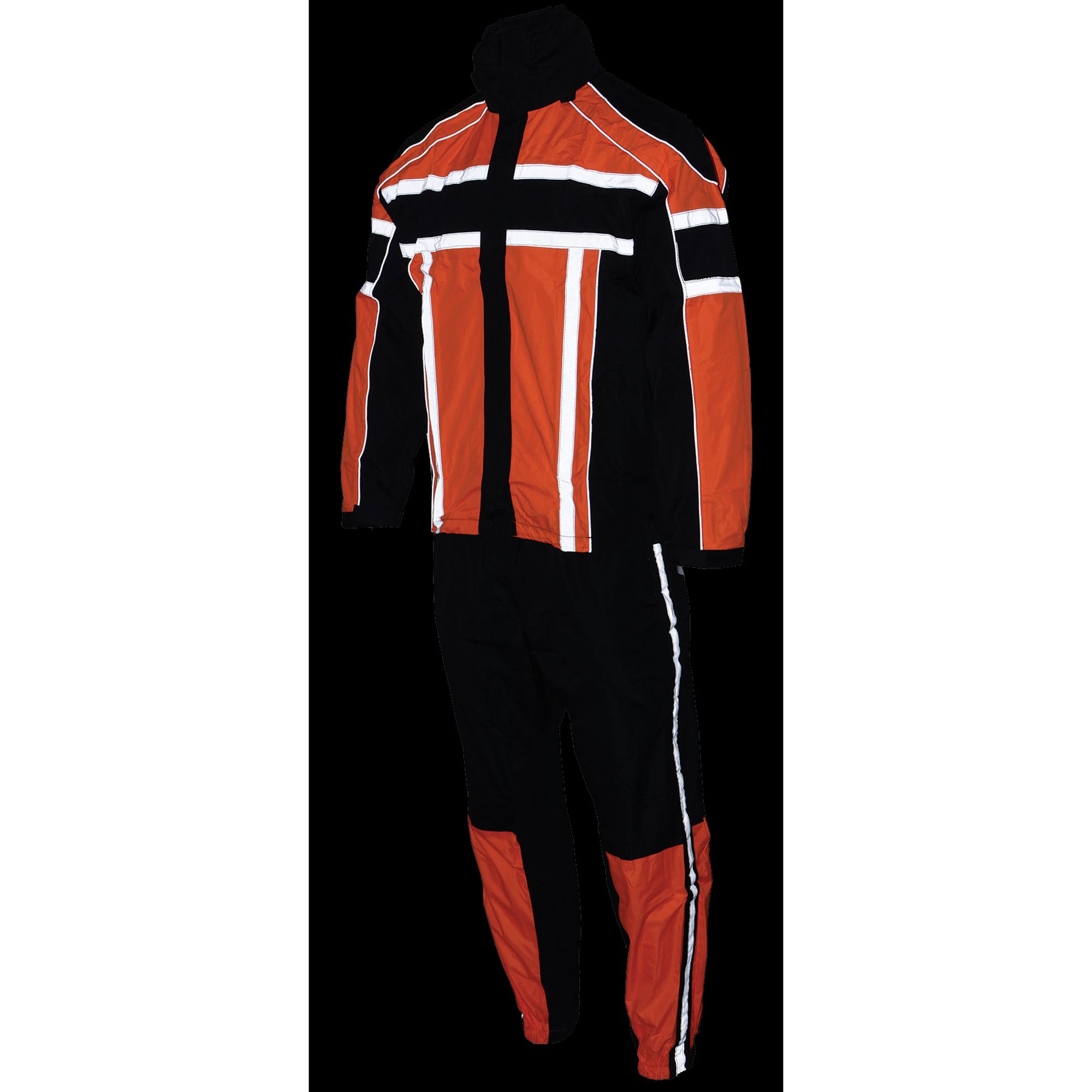 Milwaukee Leather SH233102 Men's Waterproof Rain Suit - Black & Orange Reflective Safety Gear for Motorcycle Riding, Construction Work & Outdoor Activities