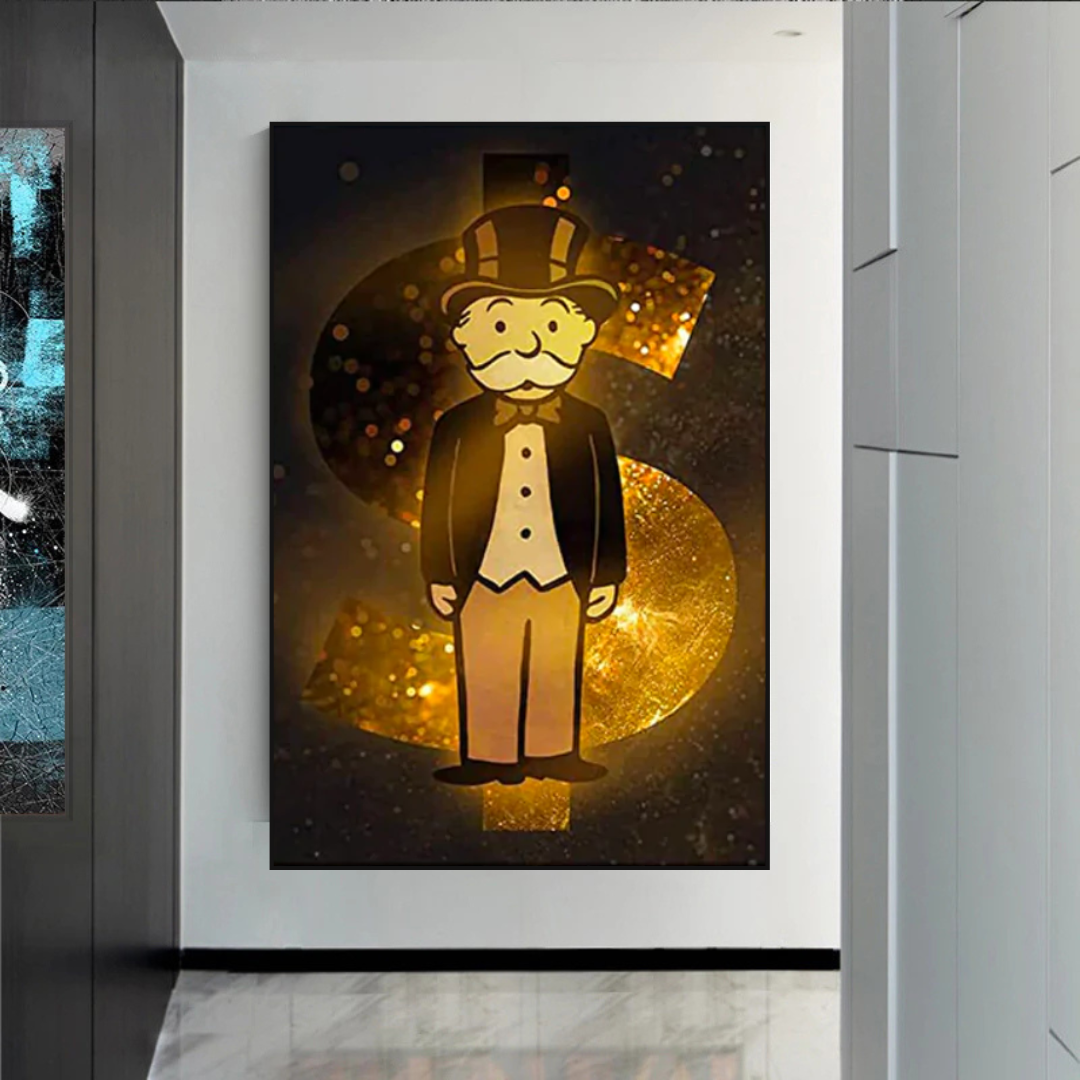 Alec Monopoly Man Gold Figurine - Unique Collectible Art Piece for Home Decor, Office Display & Pop Culture Enthusiasts