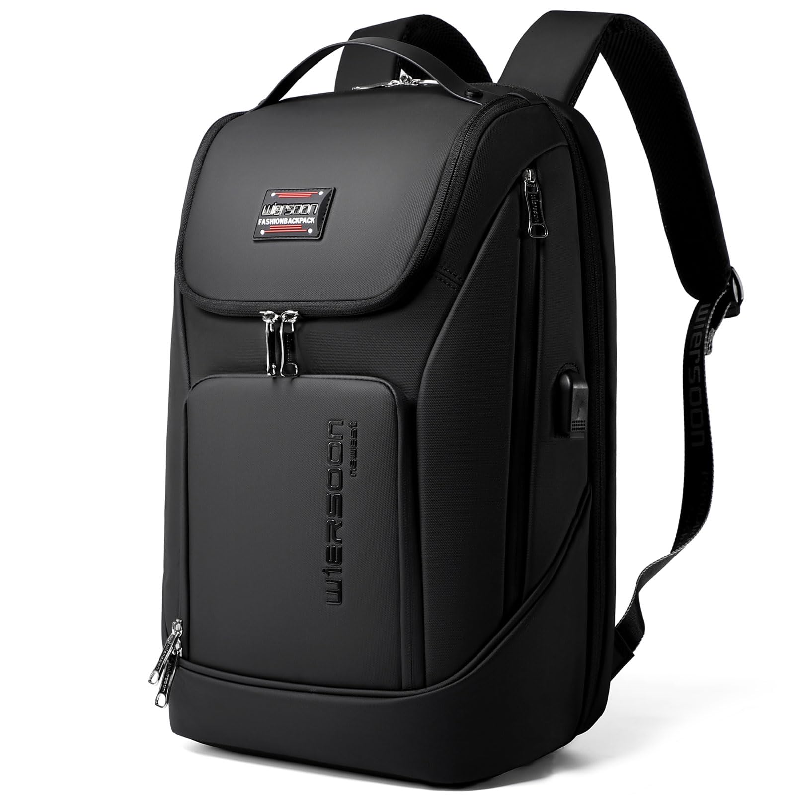 Men's Tech Backpack - 17.3 Inch Laptop Backpack with USB Charging Port, Waterproof Smart Travel Backpack for Men & Women - Perfect for Work, College, Business Trips & Daily Commute
