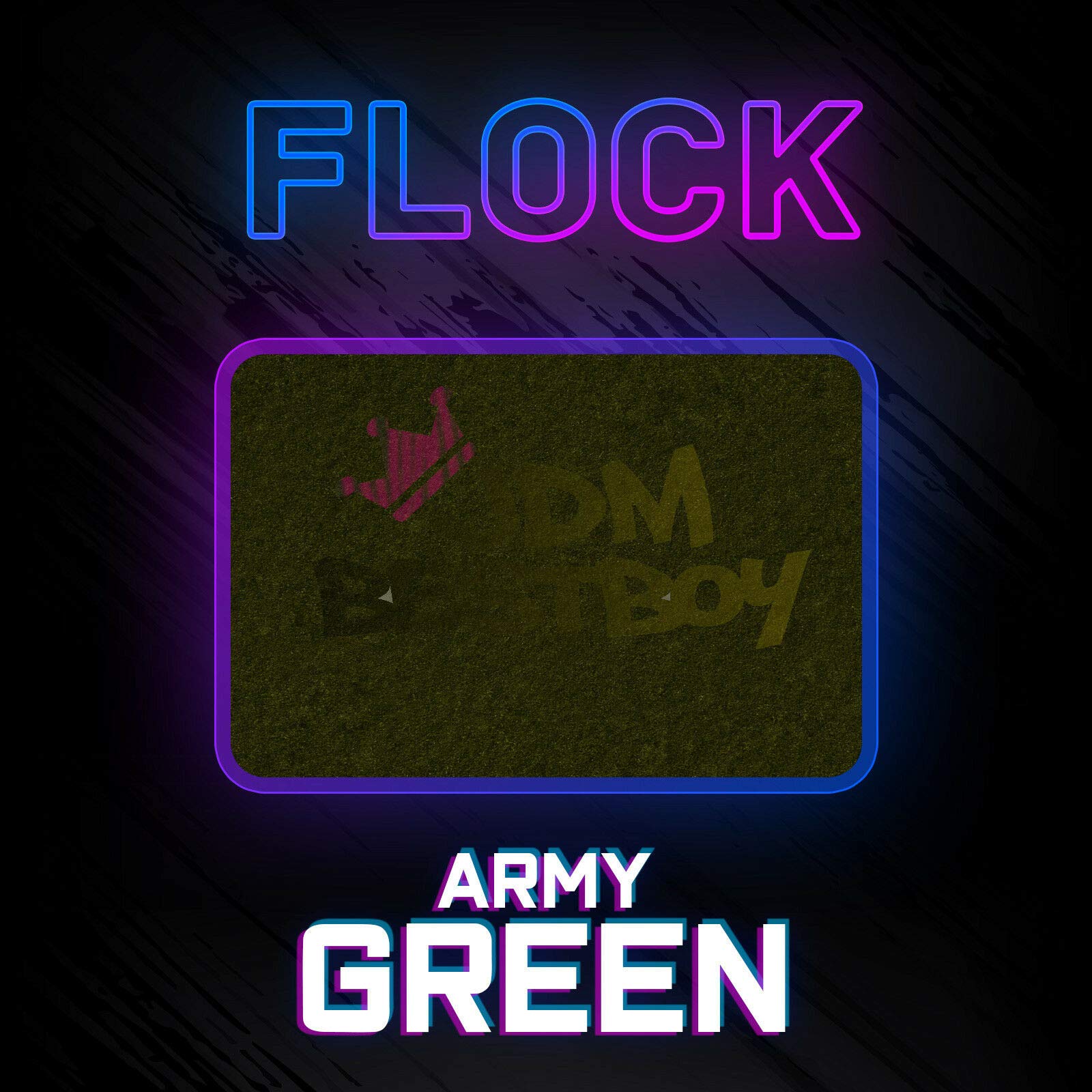 JD-ESSMO Army Green Flock Heat Transfer Vinyl HTV Sheet for T-Shirts - 20
