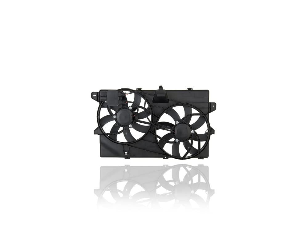 Dual Radiator and Condenser Fan Assembly Replacement for 2007-2014 Ford Edge & Lincoln MKX 3.5L/3.7L with Tow Package - 9T4Z8C607A - Pacific Best Inc. - Perfect for Engine Cooling & Towing Performance