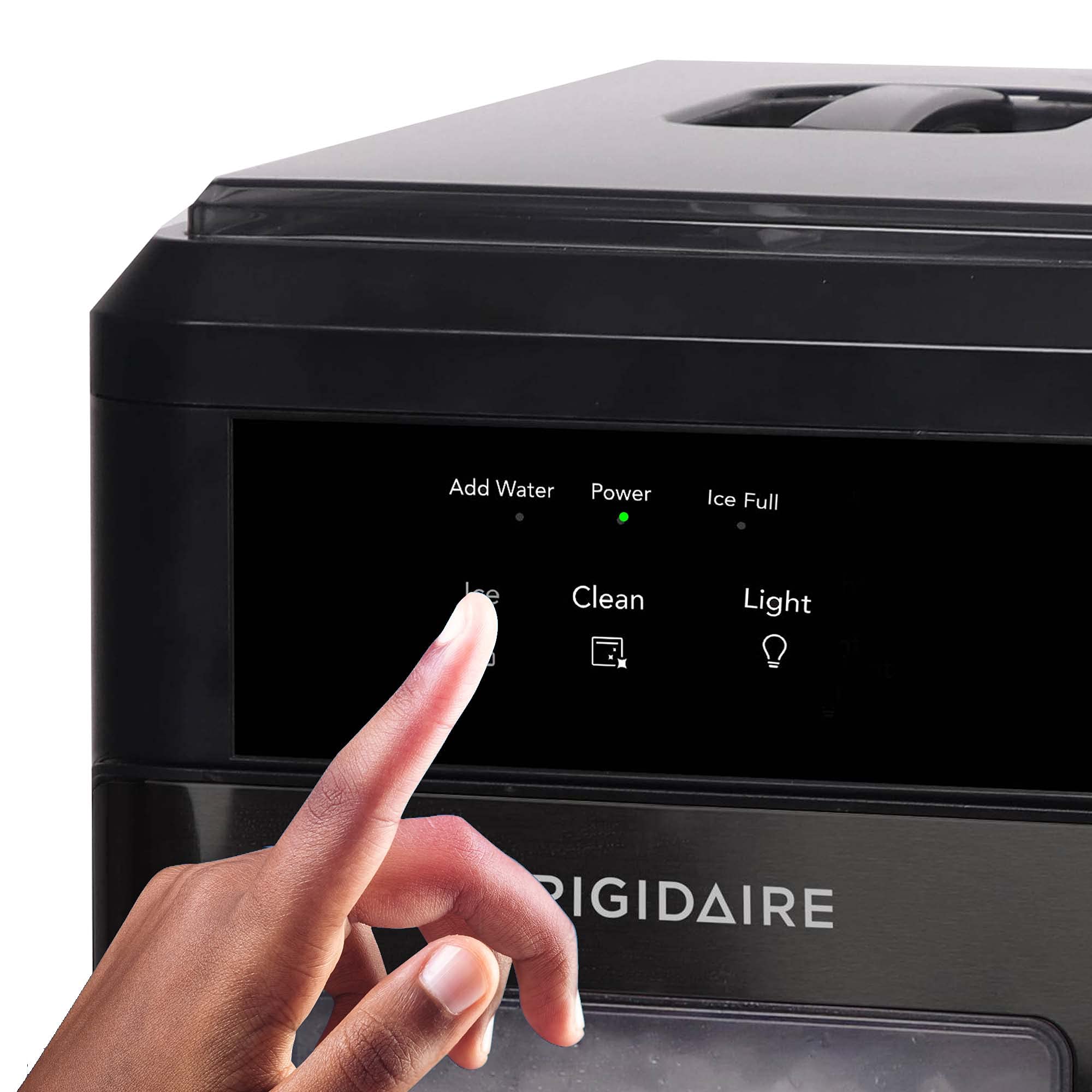 Frigidaire EFIC237 Black Stainless Countertop Nugget Ice Maker - 44lbs Daily Output, Perfect for Cocktails, Sodas & Home Use