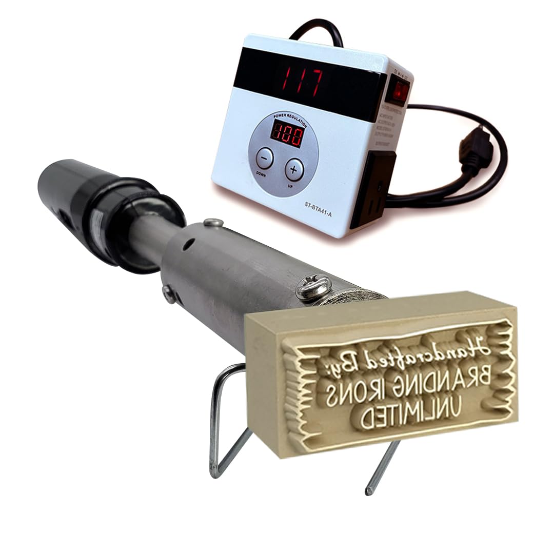 Custom Engraved Electric Branding Iron with Personalized Text & Wood Plank Design - Large Size - Made in USA - Perfect for Wood Burning, Leather Crafting & DIY Projects