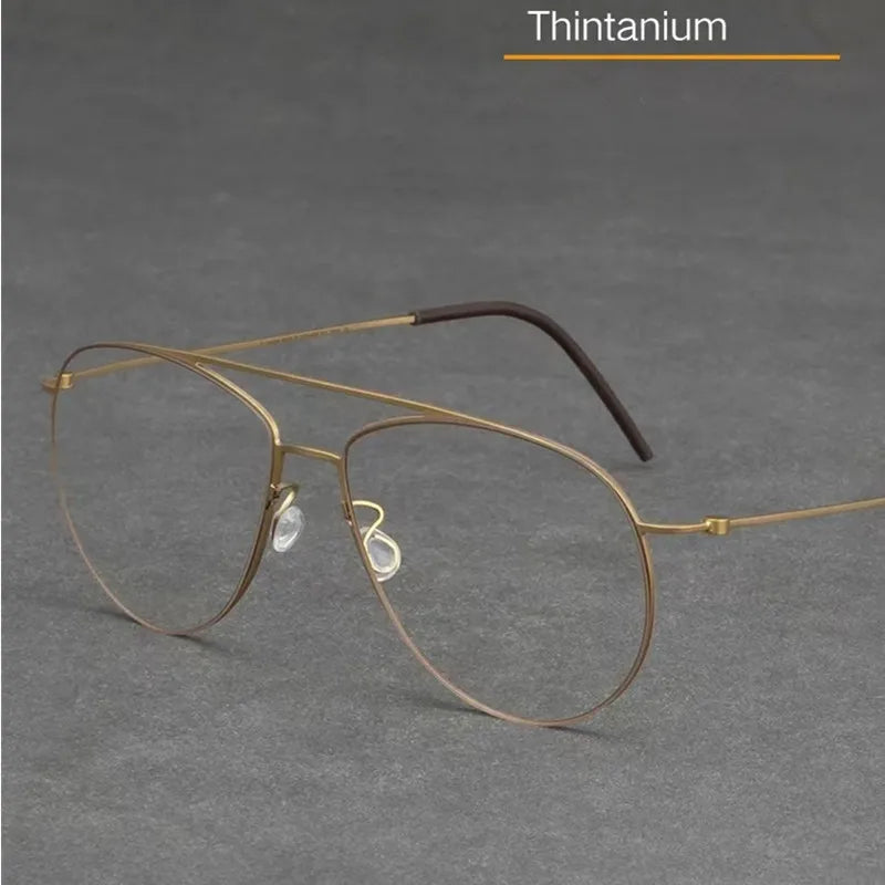 Aimee Unisex Full Rim Oval Double Bridge Titanium Eyeglasses 5507 - Lightweight Durable Frame for Men & Women - Perfect for Reading, Work & Fashion Accessories