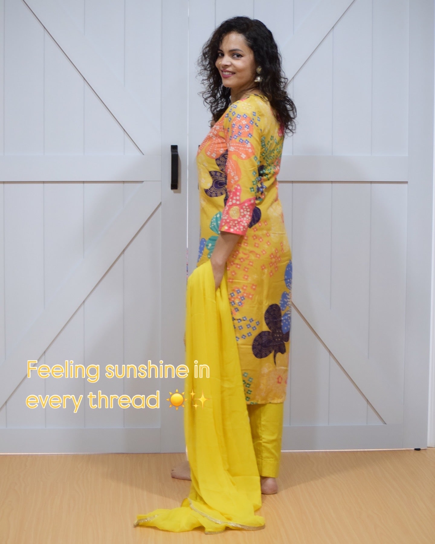 Stylish Yellow Floral Printed Cotton Blend Straight Suit Set for Women | Office Wear & Casual Outfits | Perfect for Work, Parties & Daily Fashion