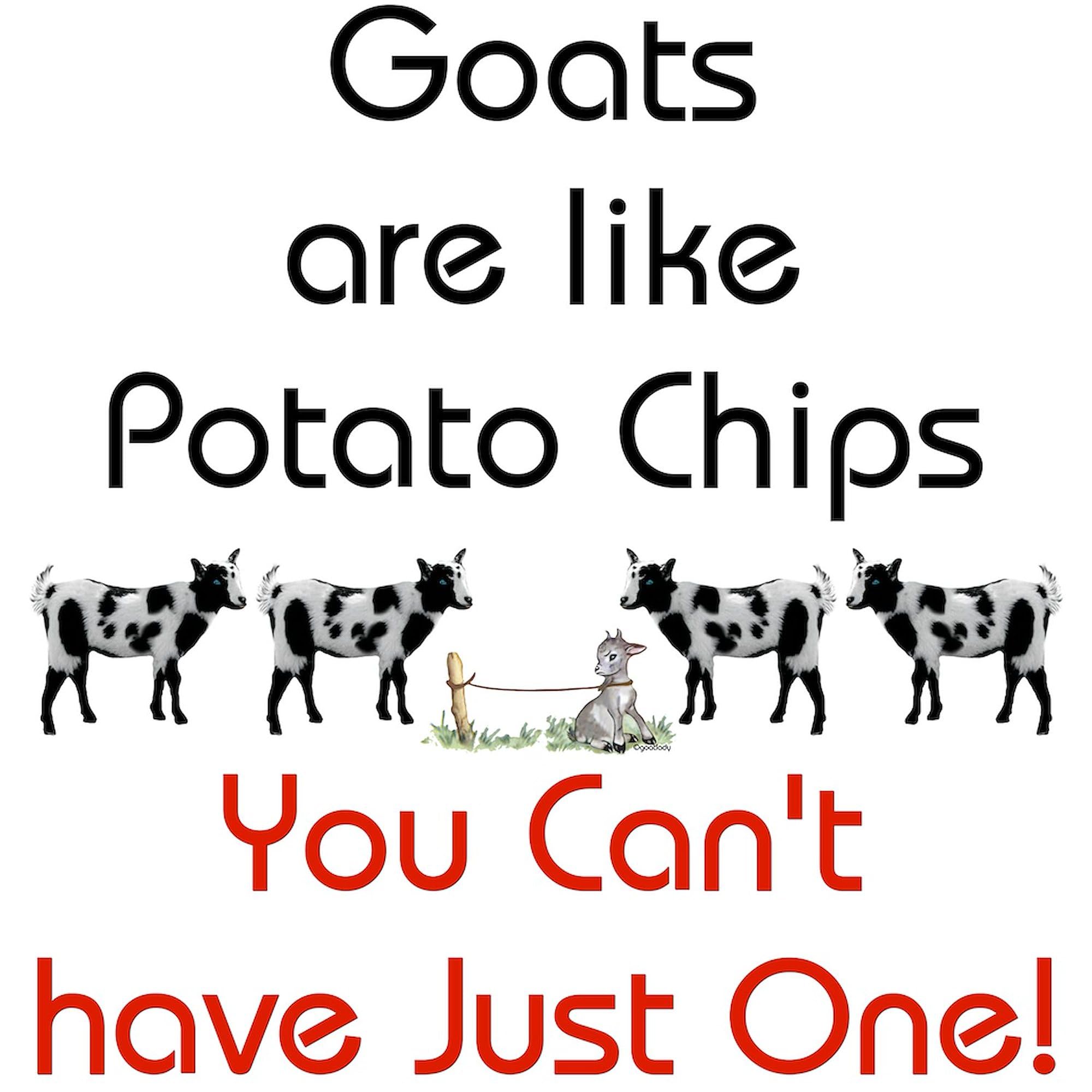 Goats Are Like Potato Chips Funny Canvas Tote Bag - Reusable Natural Cotton Shopping Bag for Groceries, Beach & Daily Use