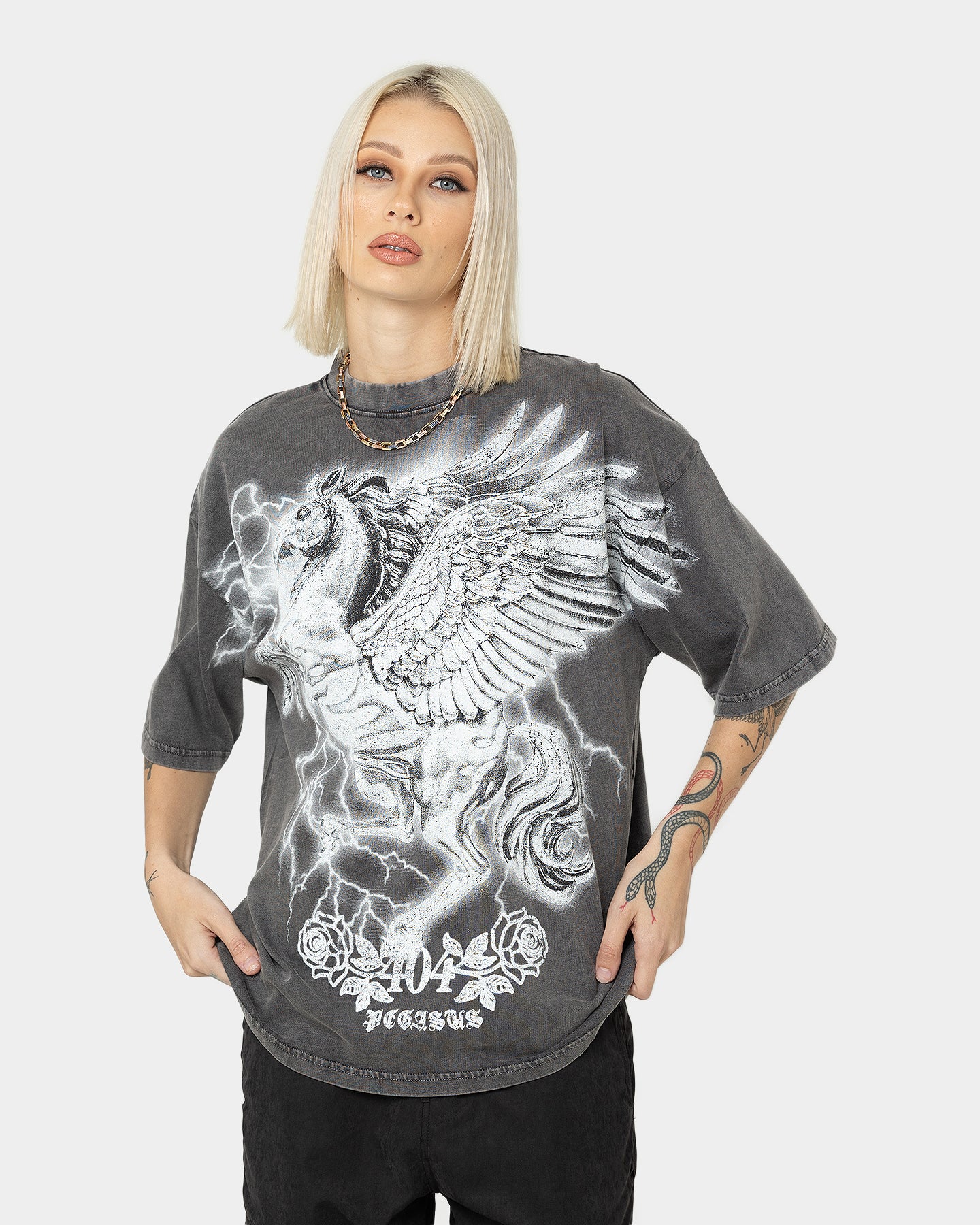 404 Pegasus Vintage T-Shirt for Men & Women - Soft Cotton Graphic Tee - Charcoal Grey - Retro Gaming & Casual Streetwear Style