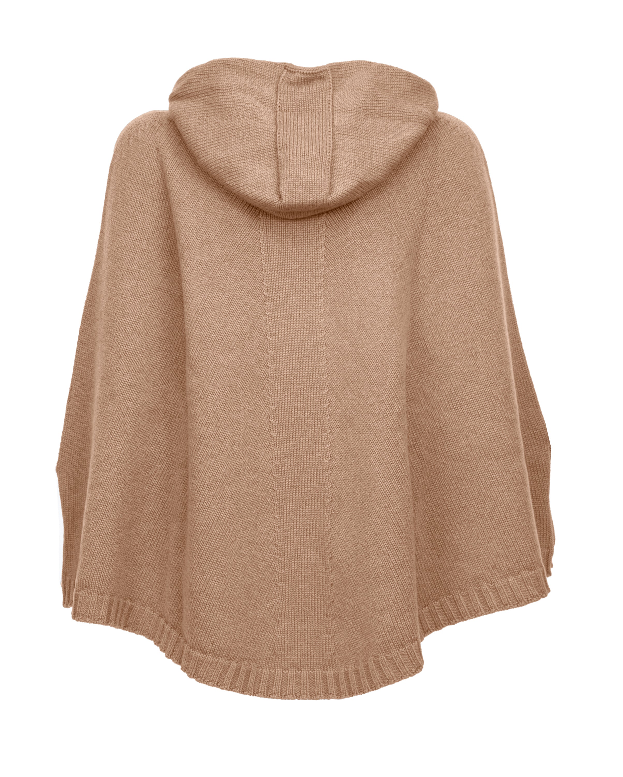 Luxury Women's Pure Cashmere Hooded Poncho Sweater - Soft Camel Color Winter Wrap for Cozy Evenings & Outdoor Activities