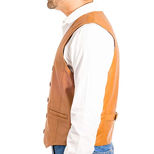 Men's Classic Smart Vest Waistcoat - Genuine Suede & Leather - Black, Brown, Green - Formal & Casual Wear for Office, Weddings & Special Occasions