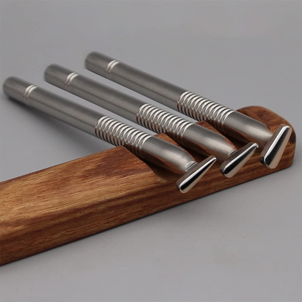 Singring 3-Piece Leather Stamping Tool Set - 304 Stainless Steel Petal Beveler Stamps & Carving Punches for Leather Crafting | DIY Leatherworking, Wallet Making, Belt Crafting & Handbag Design