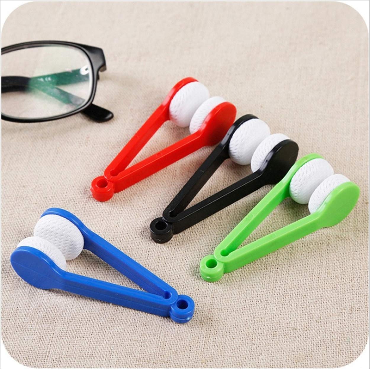 LERORO 12-Pack Microfiber Glasses Cleaner Kit with Soft Brush - for Eyeglasses & Sunglasses Care (Random Colors)