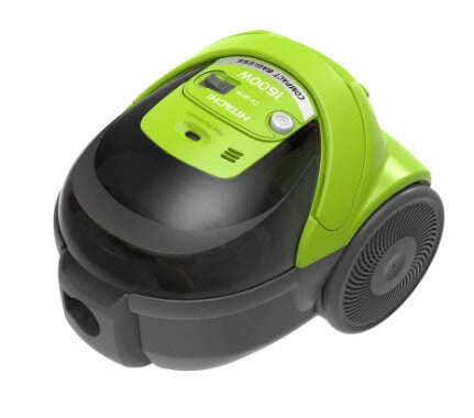 Hitachi CV SF16 Red/Green Cylinder Cyclone Bagless Vacuum Cleaner - Compact & Powerful for Home, Office, and Car Cleaning