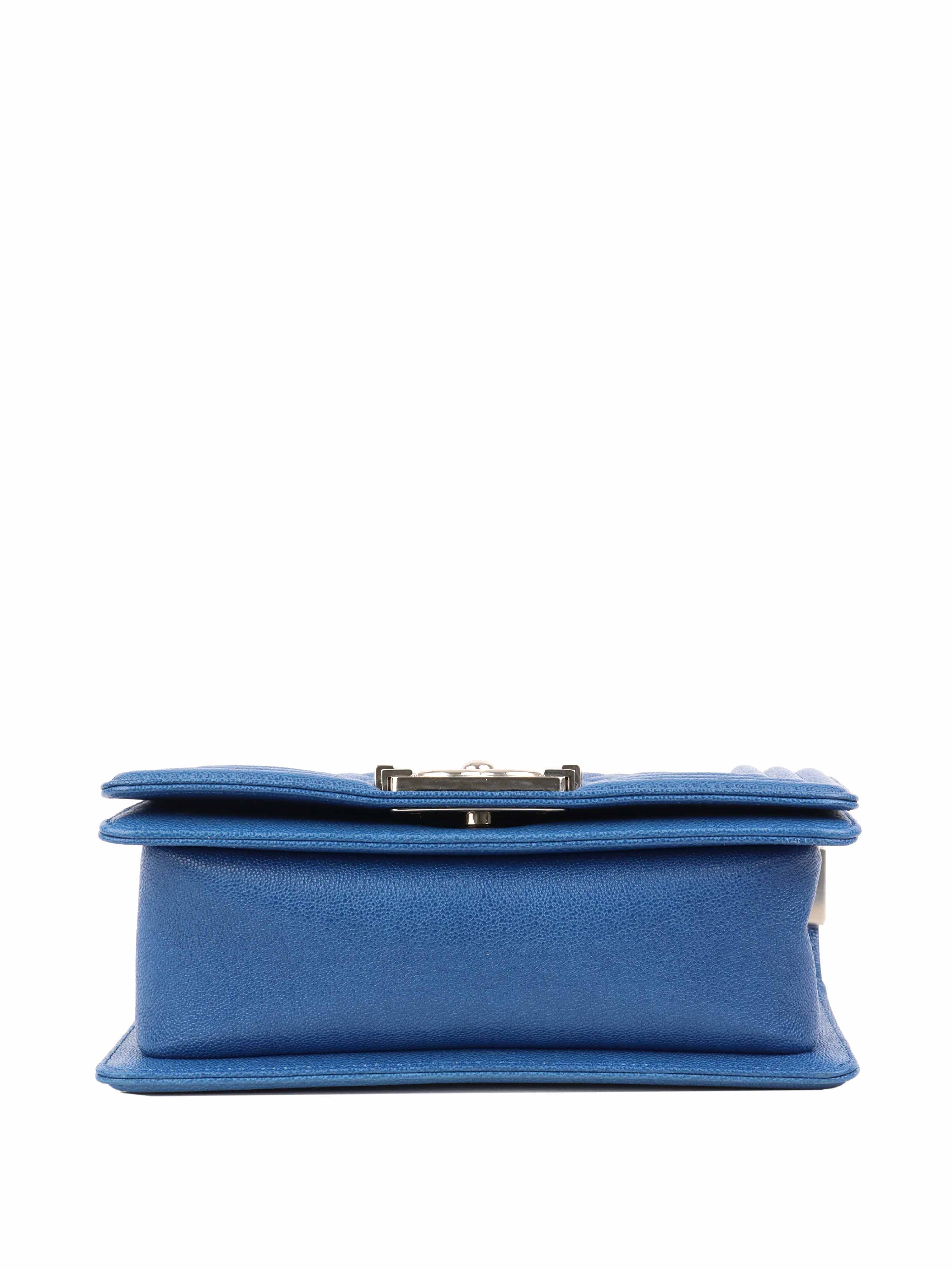 Chanel Blue Small Boy Bag - Luxury Leather Crossbody Handbag for Women | Perfect for Parties, Dates & Special Occasions