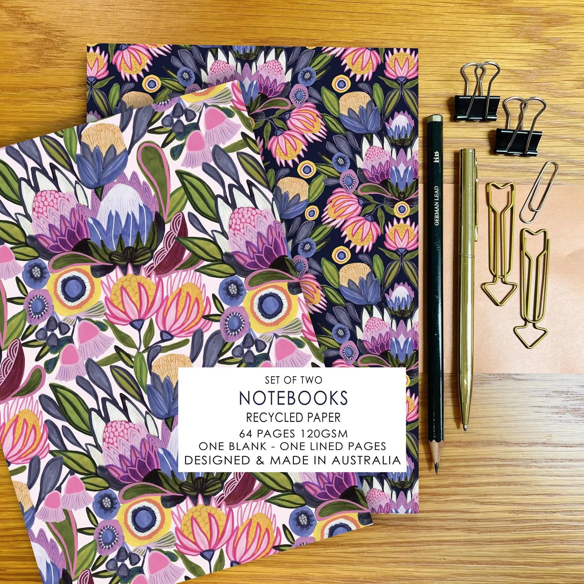 Premium Protea Magnifica A5 Notebook Set - Elegant Floral Design, 120gsm Thick Paper, Perfect for Journaling, Sketching & Note Taking - Ideal Gift for Students, Artists & Professionals