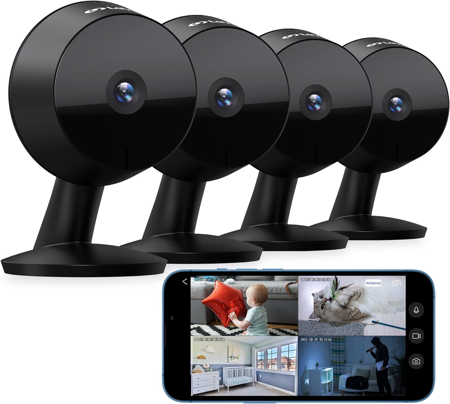 LaView 4MP 2K Indoor Security Camera with Starlight Sensor & Color Night Vision - 5G/2.4GHz WiFi Baby Monitor, Pet Cam, Elder Care - Works with Alexa, iOS & Android - US Cloud Storage - Perfect for Home, Nursery & Pet Monitoring