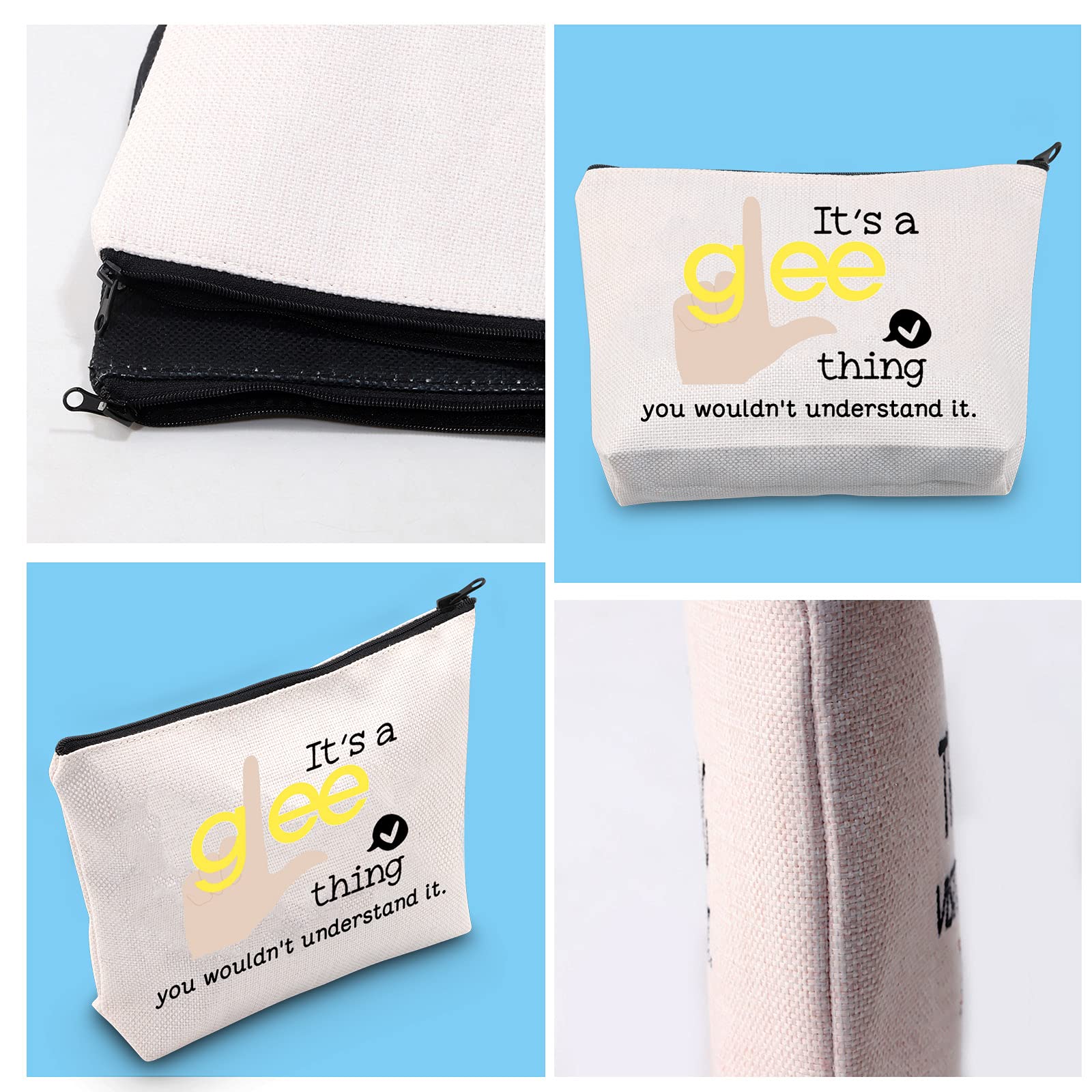 Funny Musical Comedy Inspired Makeup Travel Bag - Zipper Pouch for Women, Wife, Mom & Friends - Perfect Gift for Glee Fans - Medium Size Cosmetic Organizer - Great for Travel, Daily Use & Gift Giving