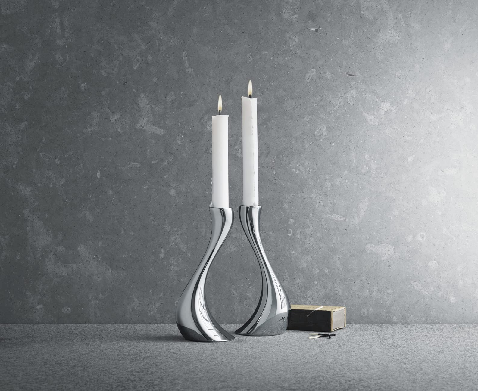 Georg Jensen Living Cobra Candle Holder - Modern Scandinavian Design for Home Decor, Dining Table, and Romantic Ambiance