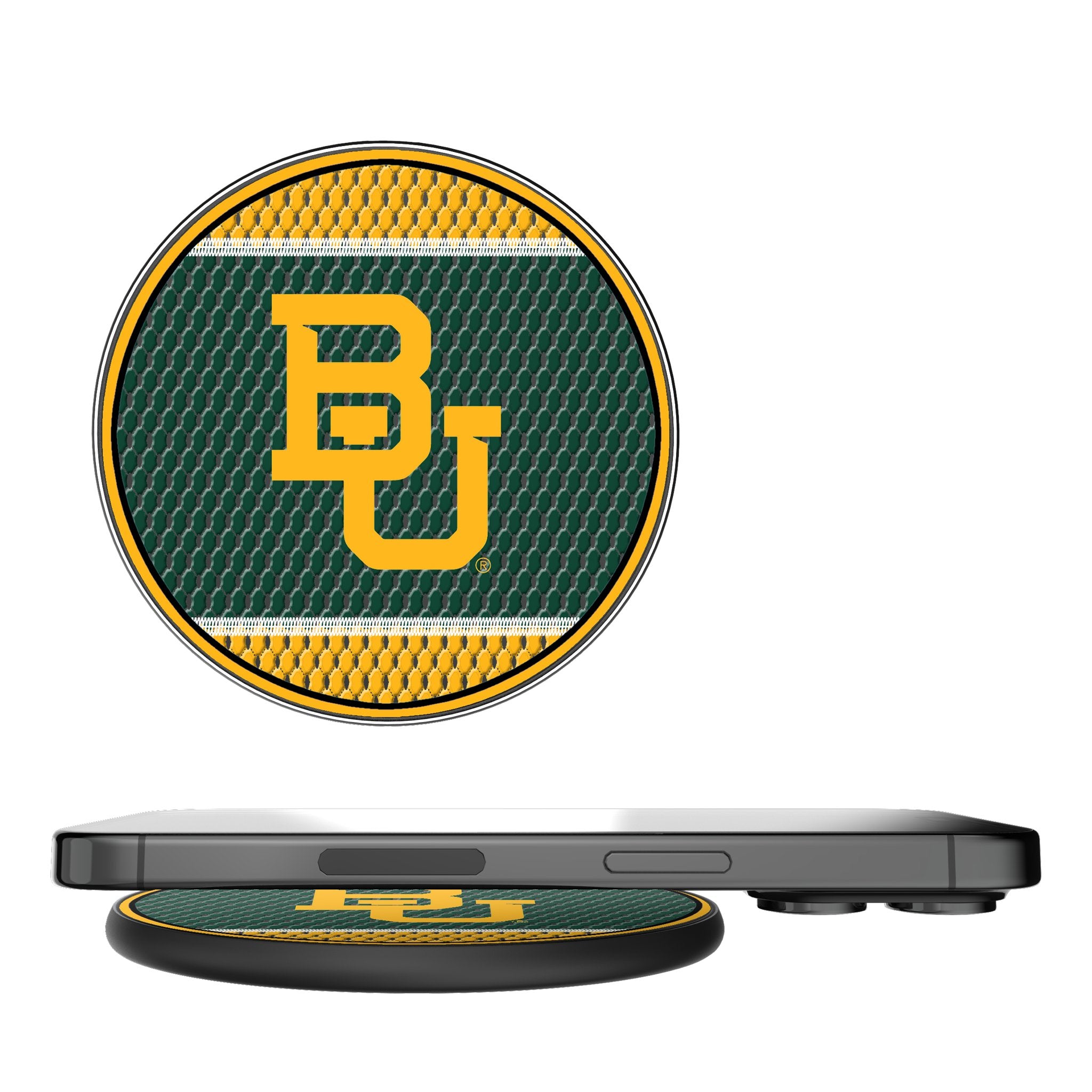 Baylor University Bears 15W Fast Wireless Charger - Compatible with iPhone, Samsung, AirPods - Perfect for Home, Office, and Dorm Room