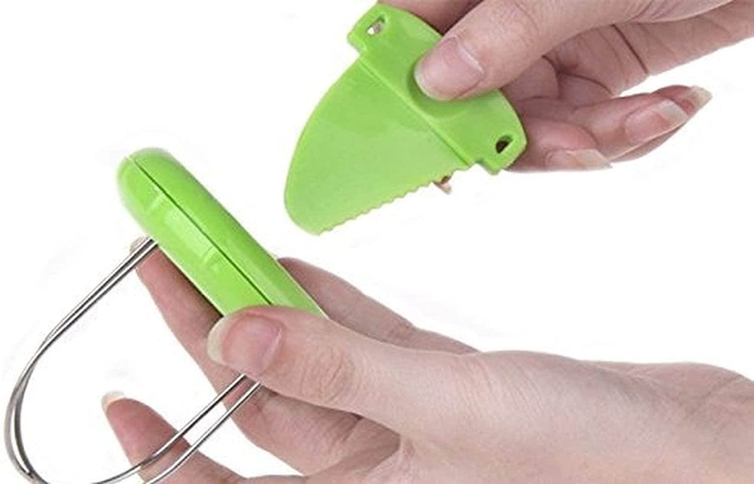 2 in 1 Stainless Steel Kiwi Peeler & Slicer - Easy Grip Handle Fruit Cutter Tool for Kiwi, Mango, Avocado - Perfect for Smoothie Bowls, Fruit Salads & Healthy Snacks