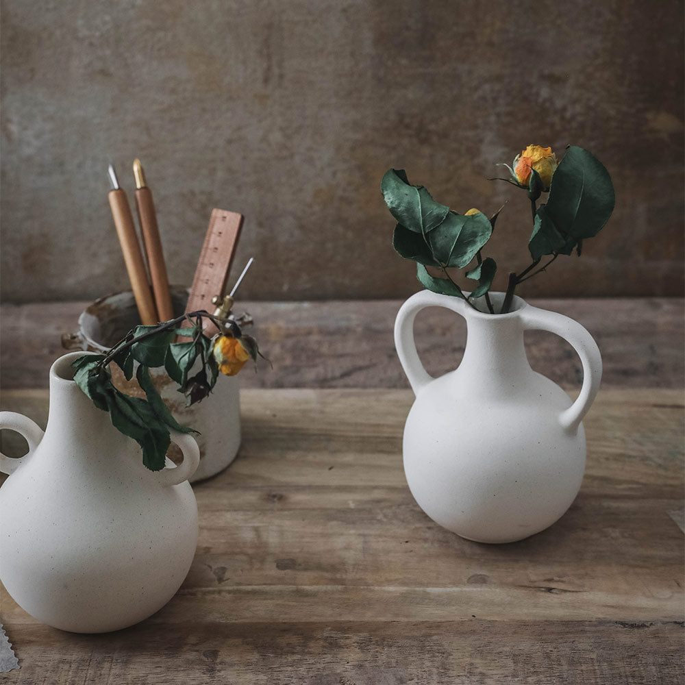 Ceramic Belly Vase - Handmade Pottery Plant Holder for Succulents & Flowers | Home Decor, Office Desk Decor, Wedding Centerpiece