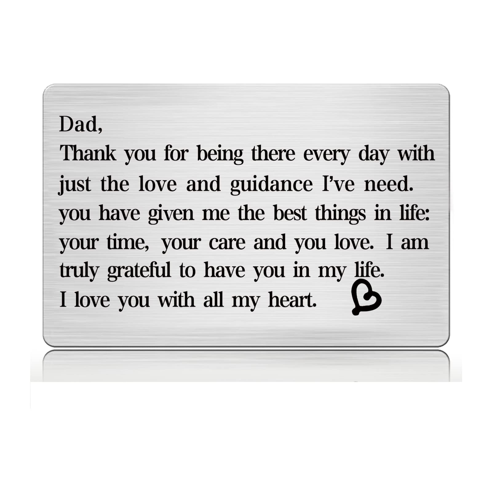 Personalized Engraved Wallet Card for Dad - Thoughtful Thank You Gift from Daughter, Son or Kids - Unique Father's Day Present Idea - Perfect for Birthdays, Anniversaries & Special Occasions