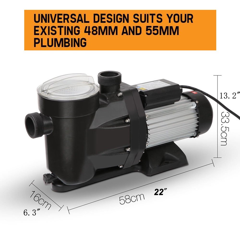 2HP 2000W Self Priming Swimming Pool Pump with High Pressure for Spa, Hot Tub, and Water Filtration System - Ideal for Inground & Above Ground Pools, Backyard Water Features