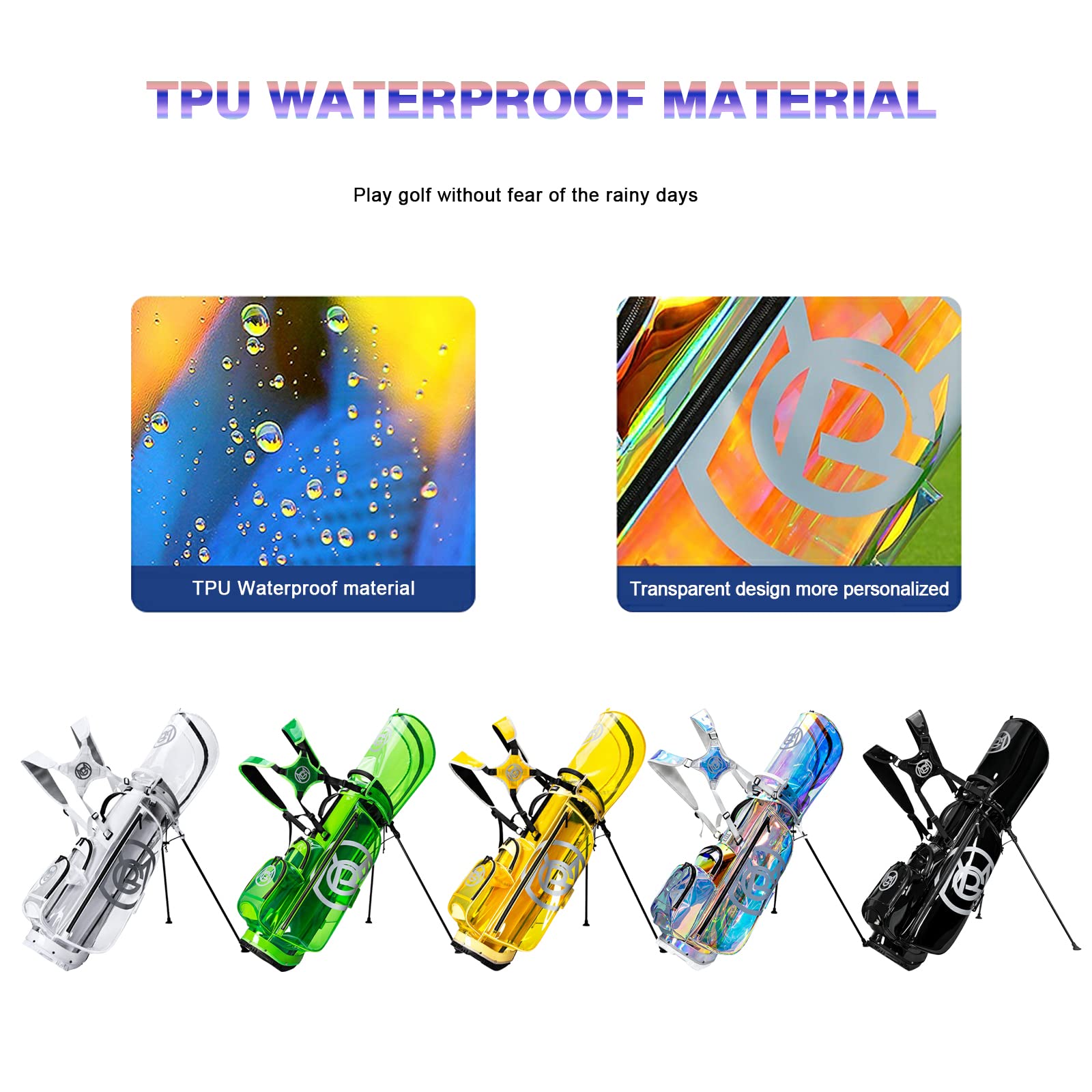 PGM Golf Stand Bag - Lightweight Waterproof Golf Bag with 5-Way Divider & Stable Triangle Bracket | Durable Cart Bag with Adjustable Strap for Men & Women | Perfect for Travel & Course Play