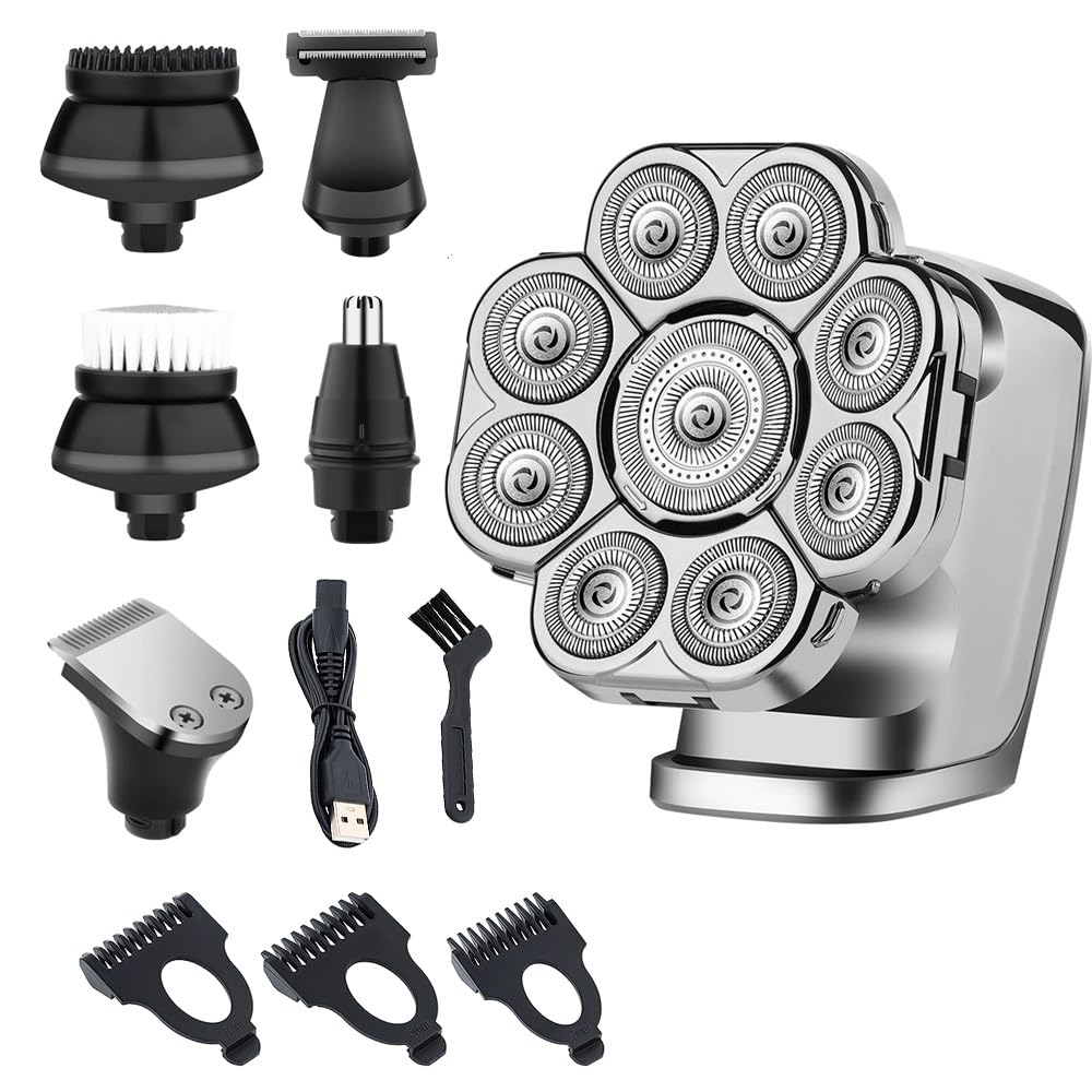 9D Cordless Rechargeable Head Shaver for Bald Men - IPX7 Waterproof LED Head Razor for Smooth Shaving | Perfect for Travel, Gym & Daily Grooming