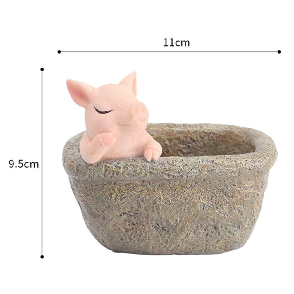 Cabilock 1pc Resin Mini Flower Planter - Ceramic Succulent & Air Plant Pot Holder, Decorative Artificial Plant Pot for Bonsai, Home Office Desk Decor | Perfect for Indoor Plants, Table Centerpiece, and Gift Ideas