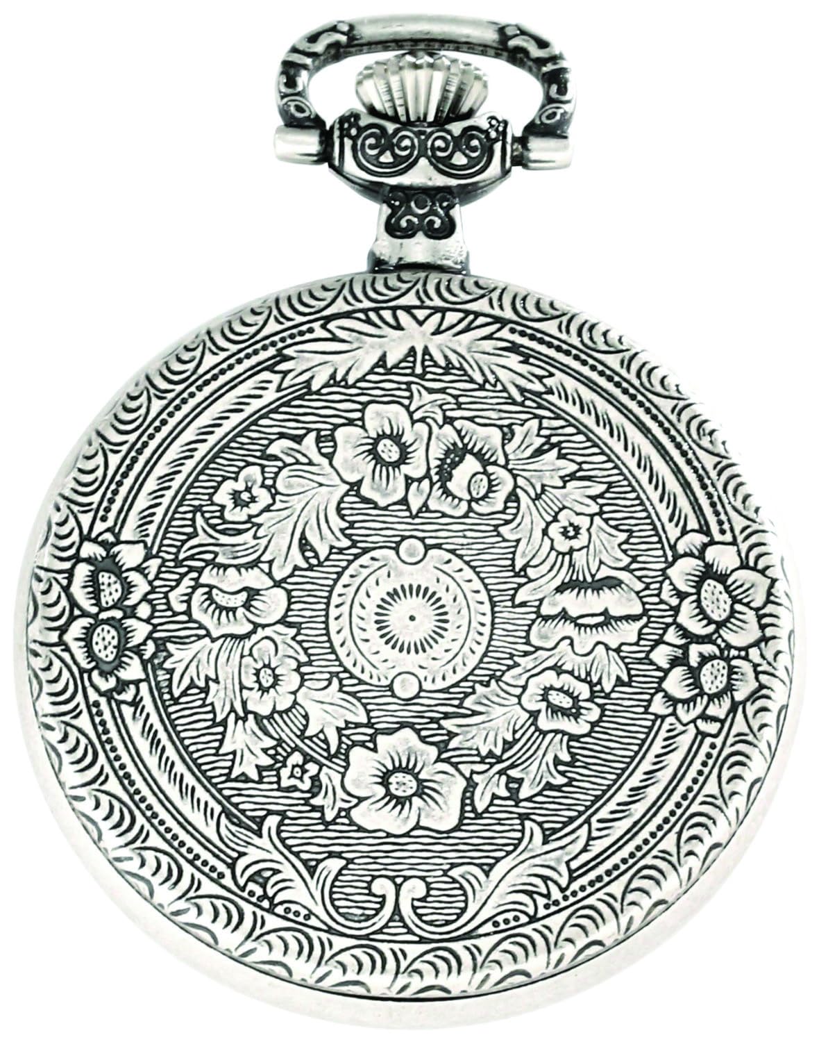 Charles-Hubert Paris 3921 Classic Collection Antique Silver Plated Brass Mechanical Pocket Watch - Vintage Style Gift for Men, Collectors & Special Occasions